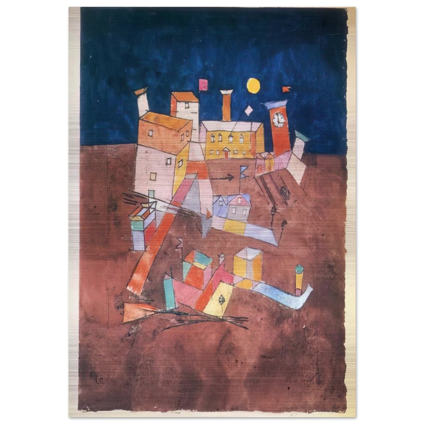 PART OF G 1927 - Paul Klee Brushed Aluminum Print - 70x100 cm / 28x40 inches | Paul Klee Aluminum Print | Paul Klee Prints