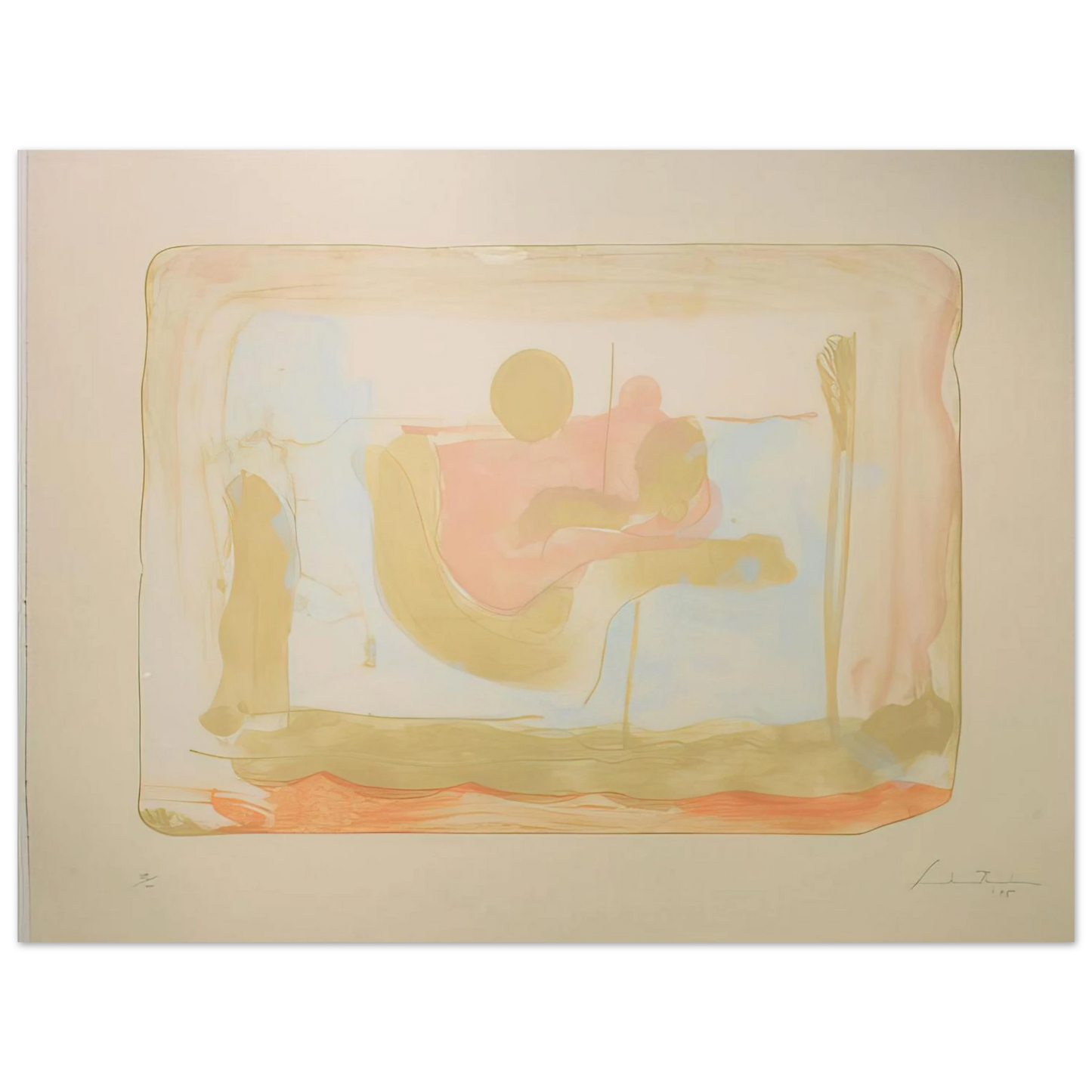 Helen Frankenthaler - Reflections I - 1995 Wall art - 13x18 cm / 5x7 inches - Fine Art Poster-canvas - -