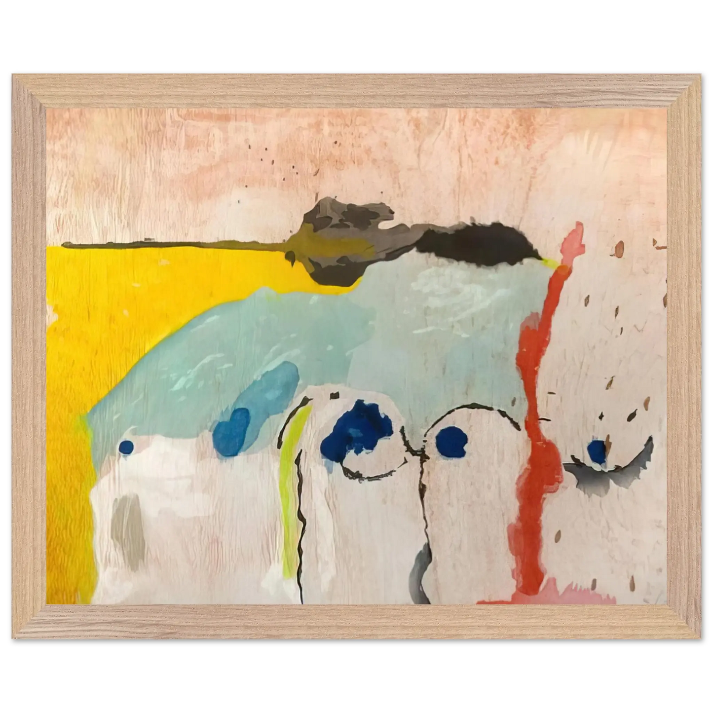 Helen Frankenthaler - Tales of Genji I - 1998 Wall art - 30x40 cm / 12x16 Inches - Premium Wooden Framed Poster With Fine Art Paper - Wood frame