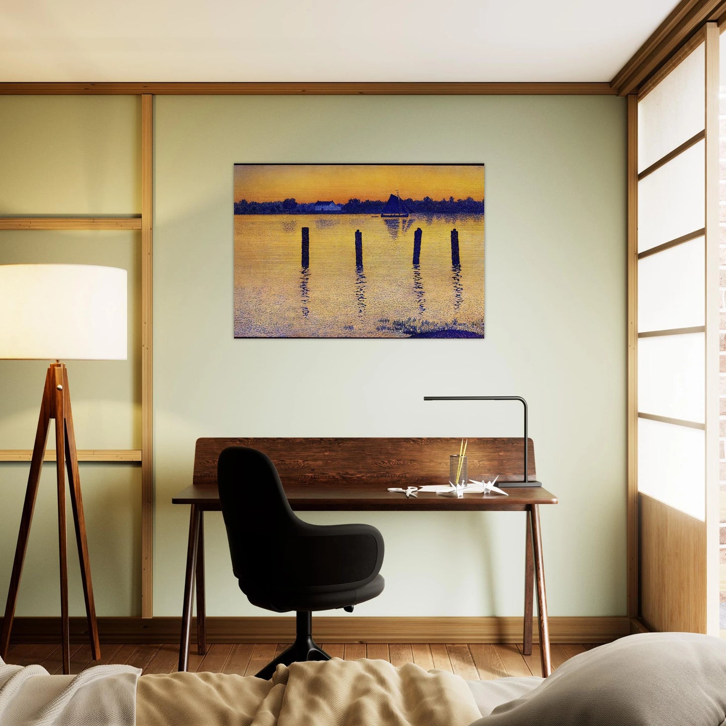 SAILBOATS ON THE RIVER SCHELDT 1892 - Theo van Rysselberghe Brushed Aluminum Print - 70x100 cm / 28x40 inches | Theo van Rysselberghe Aluminum Print | Theo van Rysselberghe Prints