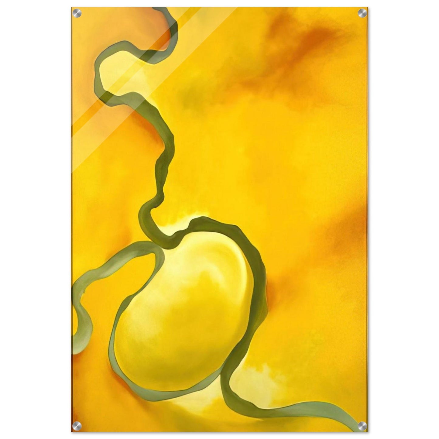 Green, Yellow and Orange - Georgia O'Keeffe Acrylic Print - 70x100 cm / 28x40″ inches | Georgia O'Keeffe Wall Art | Georgia O'Keeffe Prints