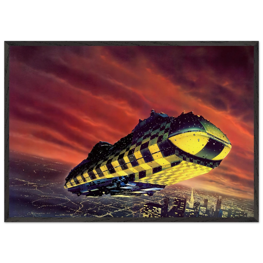 Chris Foss N13 - Chris Foss 70x100 cm / 28x40 inches Framed Art Print – Black Wooden Frame