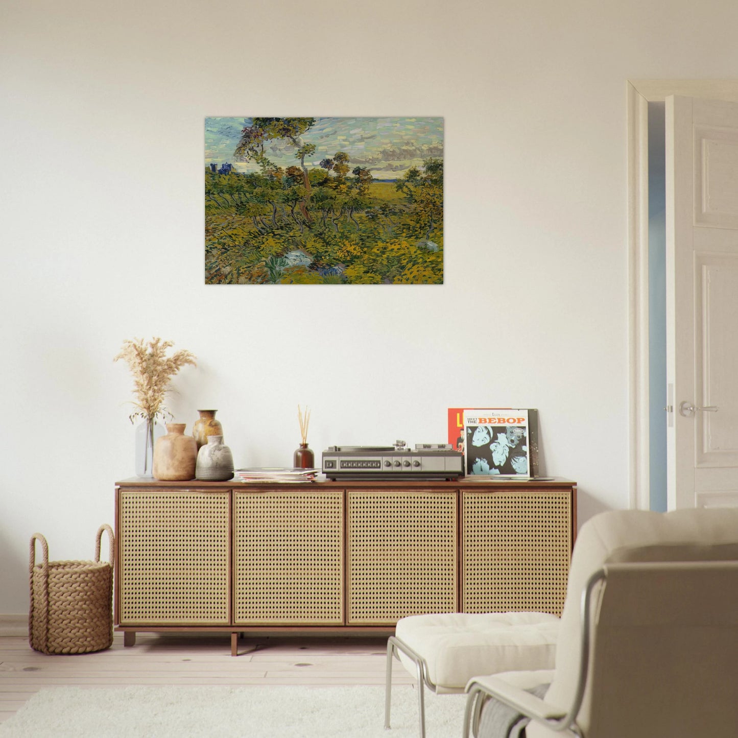 Sunset at Montmajour - Vincent van Gogh Brushed Aluminum Print - 70x100 cm / 28x40 inches | Vincent van Gogh Aluminum Print | Vincent van Gogh Prints