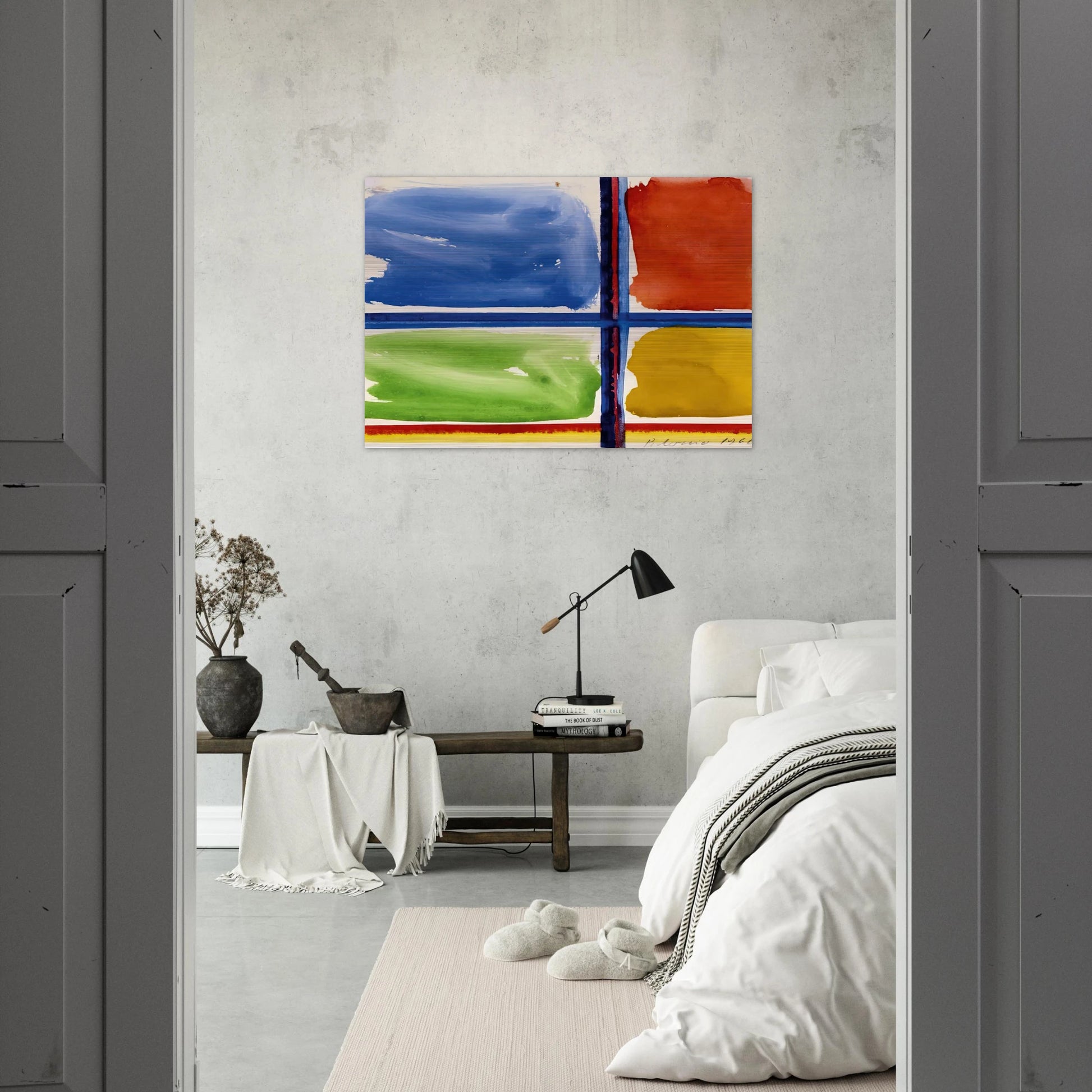 FENSTERKREUZ II 1966 - BLINKY PALERMO Brushed Aluminum Print - 70x100 cm / 28x40 inches | BLINKY PALERMO Aluminum Print | BLINKY PALERMO Prints