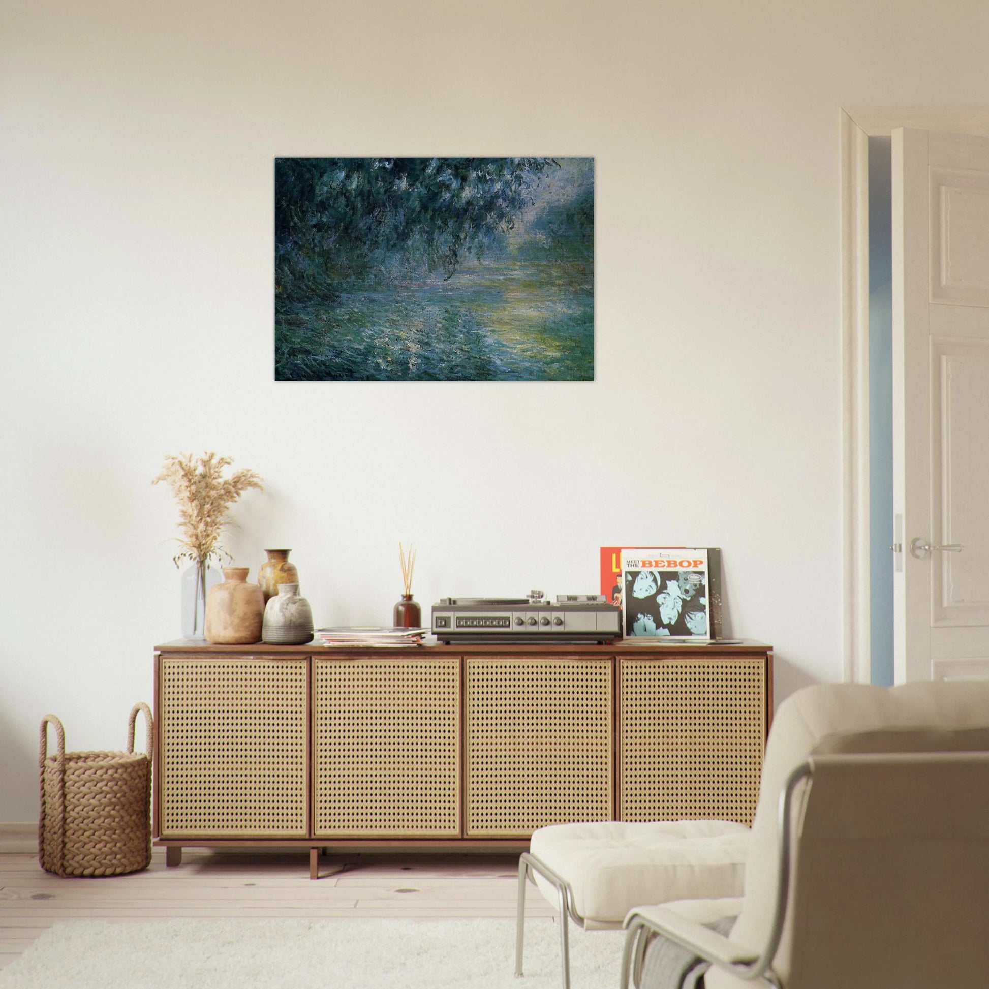 Morning on the Seine in the Rain - claude monet Brushed Aluminum Print - 70x100 cm / 28x40 inches | claude monet Aluminum Print | claude monet Prints