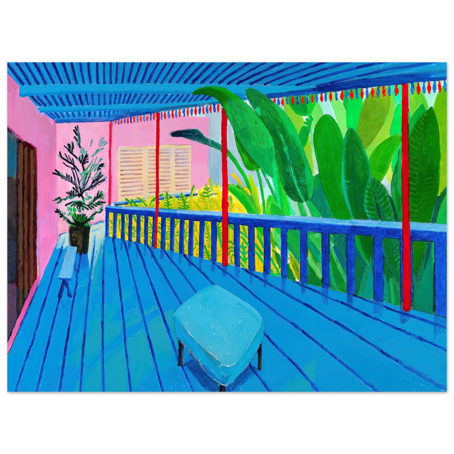 David Hockney - David Hockney Wall art - 13x18 cm / 5x7 inches - Premium Wooden Framed Poster With Fine Art Paper-canvas - Wood frame