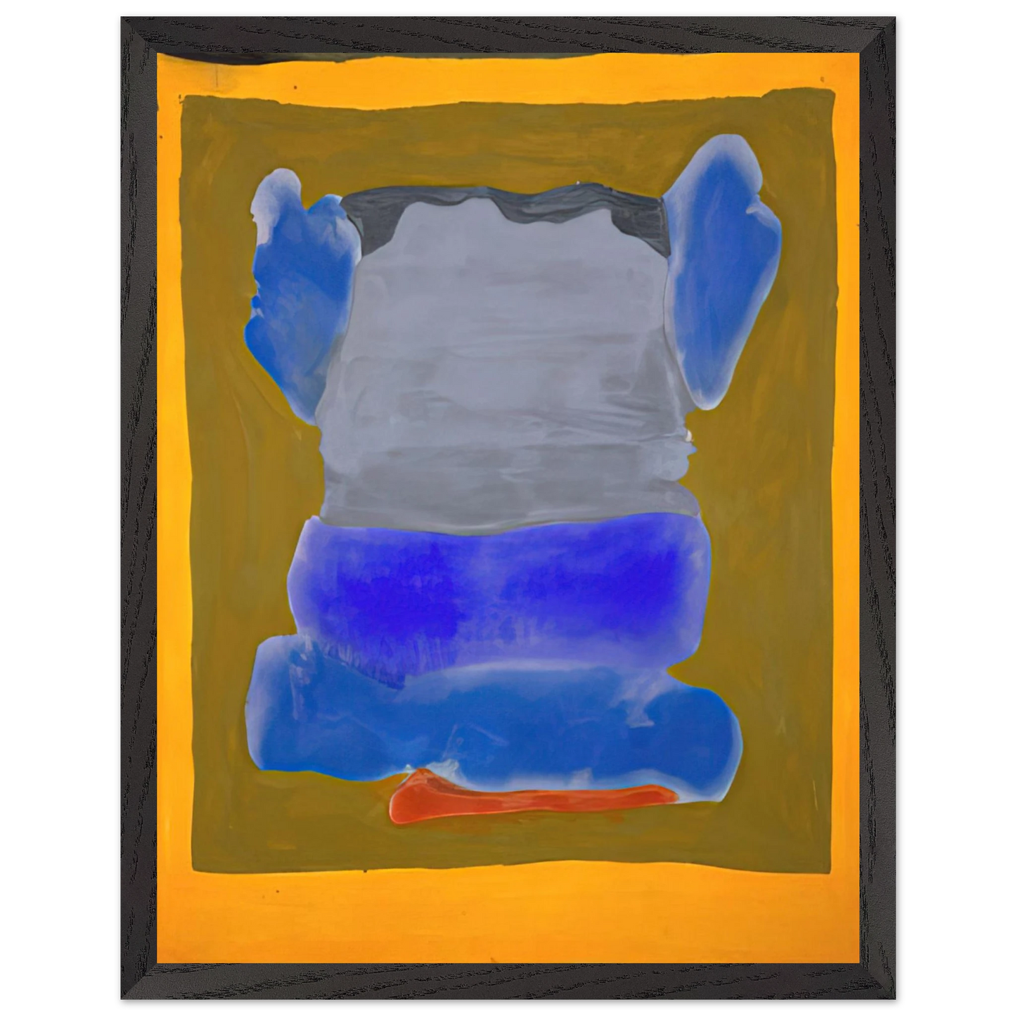 Helen Frankenthaler - Buddha s Court - 1964 Wall art - 28x43  cm / XL (11x17 inches) - Premium Wooden Framed Poster With Fine Art Paper-canvas - White frame