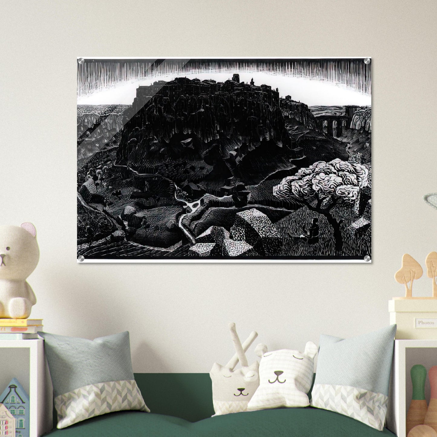 VITORCHIANO NEL CIMINO - MC Escher Acrylic Print - 70x100 cm / 28x40″ inches | Maurits Cornelis Escher Prints