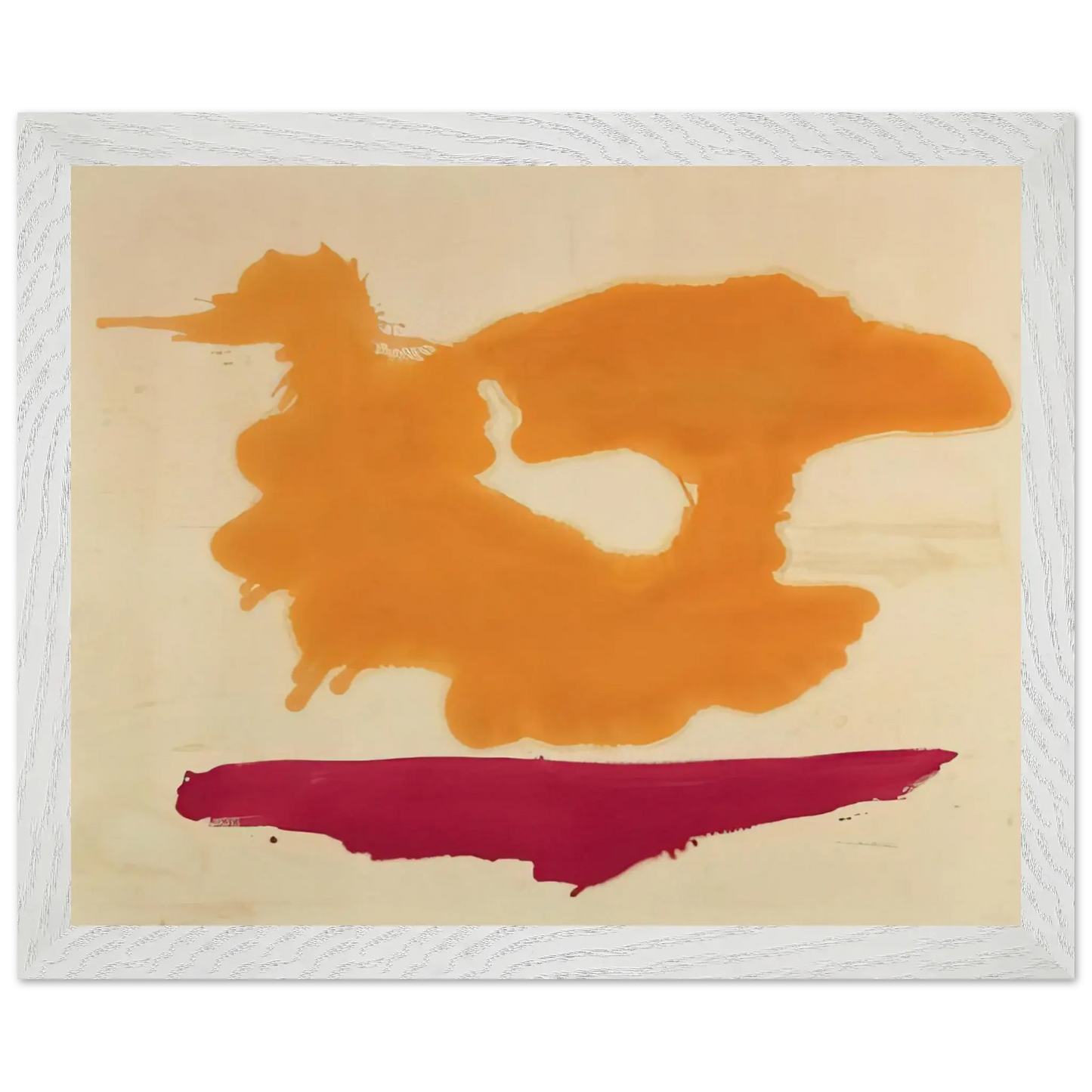 Helen Frankenthaler - Only Orange - 1963 Wall art - 30x45 cm / 12x18 Inches - Premium Wooden Framed Poster With Fine Art Paper - Black frame