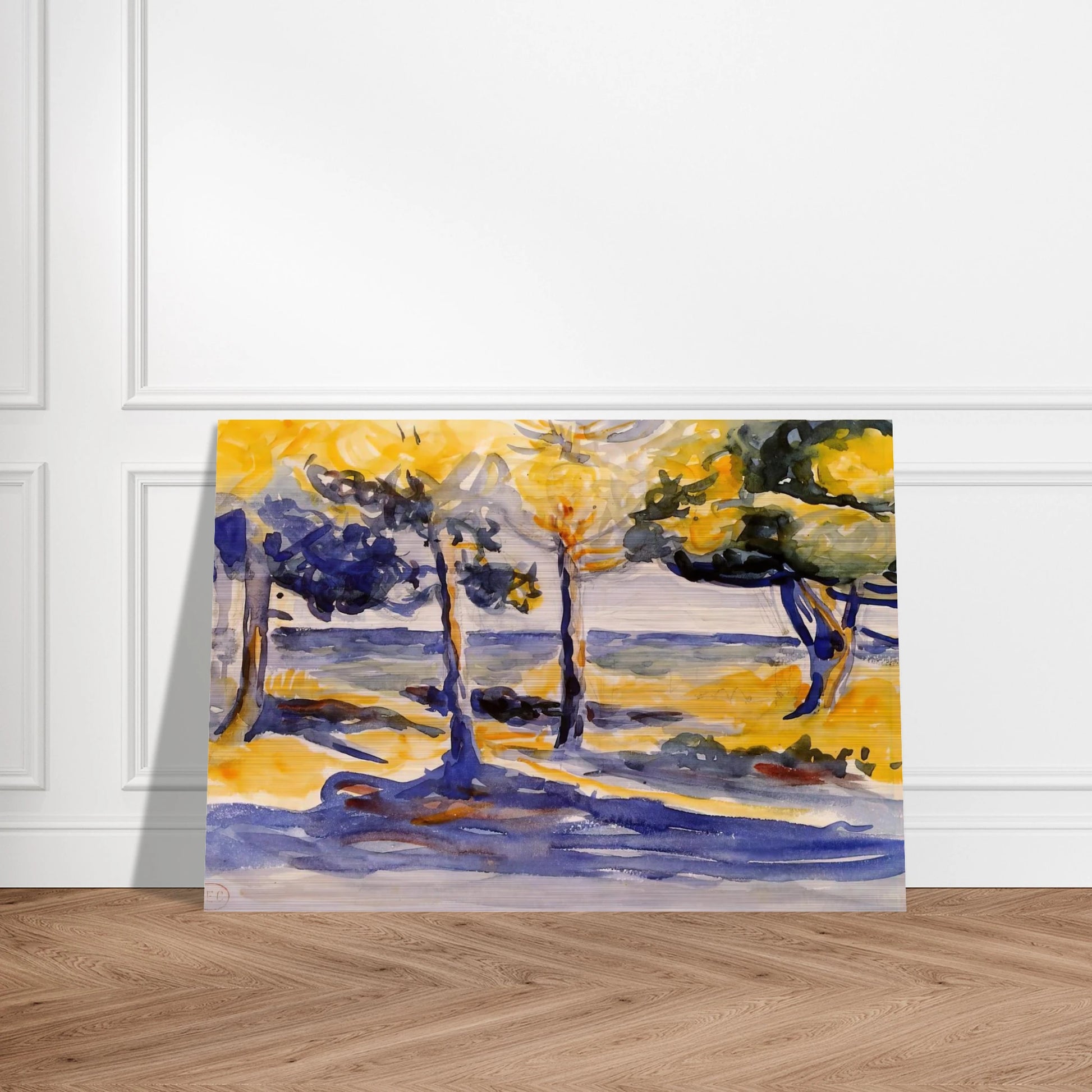 Trees by the Sea - Henri-Edmond Cross Brushed Aluminum Print - 70x100 cm / 28x40 inches | Henri-Edmond Cross Aluminum Print | Henri-Edmond Cross Prints