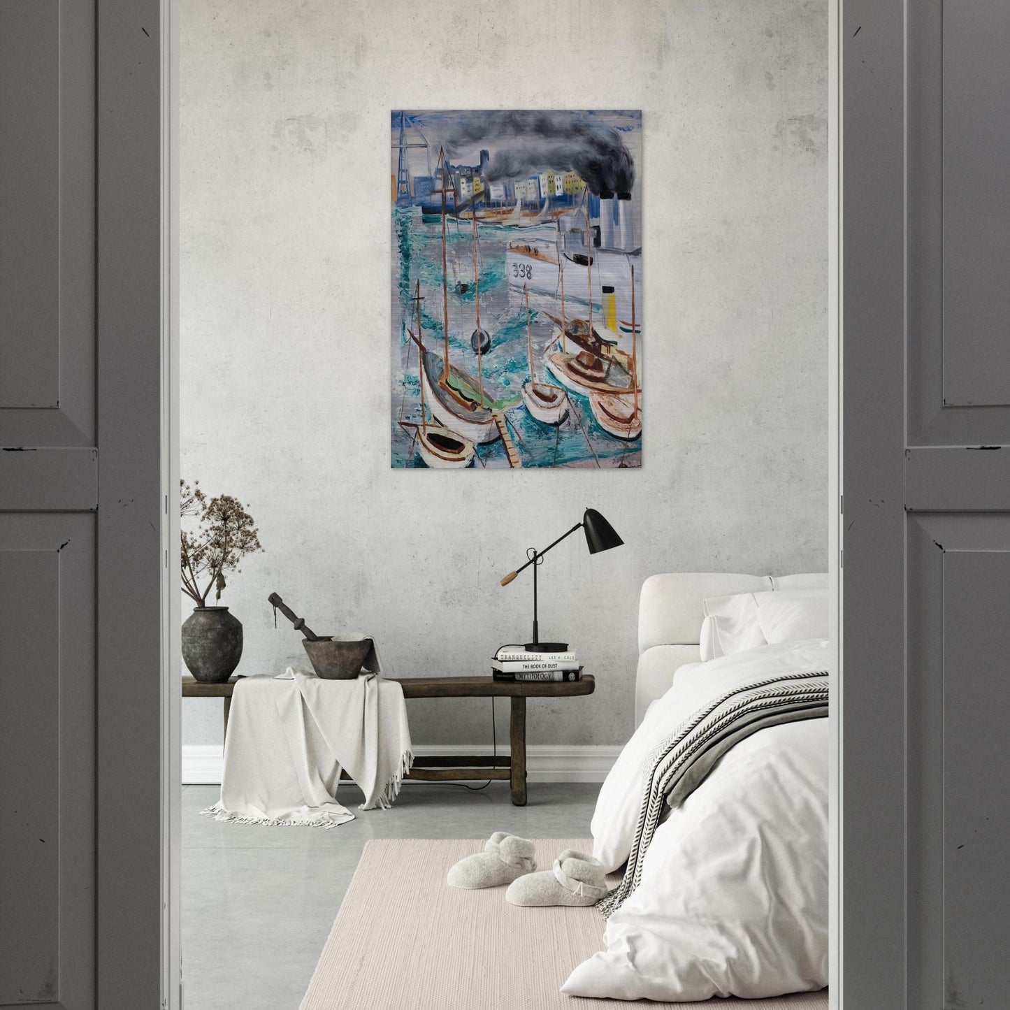 MARSEILLE PORT 1 - Moise Kisling Brushed Aluminum Print - 70x100 cm / 28x40 inches | Moise Kisling Aluminum Print | Moise Kisling Prints