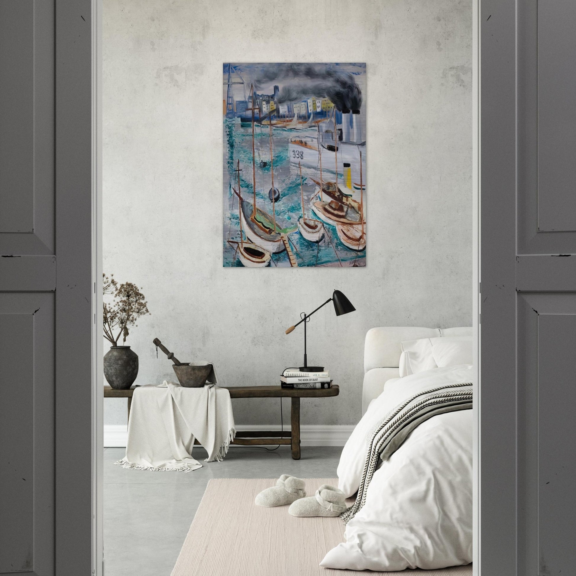 MARSEILLE PORT 1 - Moise Kisling Brushed Aluminum Print - 70x100 cm / 28x40 inches | Moise Kisling Aluminum Print | Moise Kisling Prints