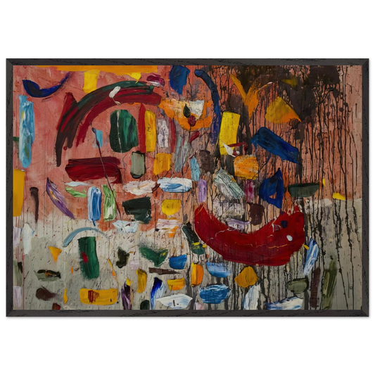 ABSTRACT 1957 - Taro Yamamoto 70x100 cm / 28x40 inches Framed Art Print – Black Wooden Frame