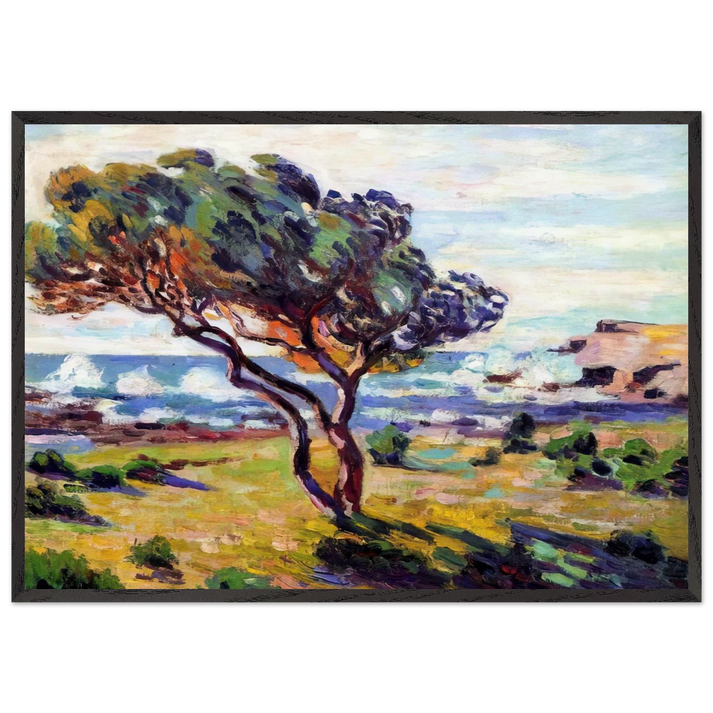 Rafales de vent Le Brusc - 1911 - Armand Guillaumin 70x100 cm / 28x40 inches Framed Art Print – Black Wooden Frame