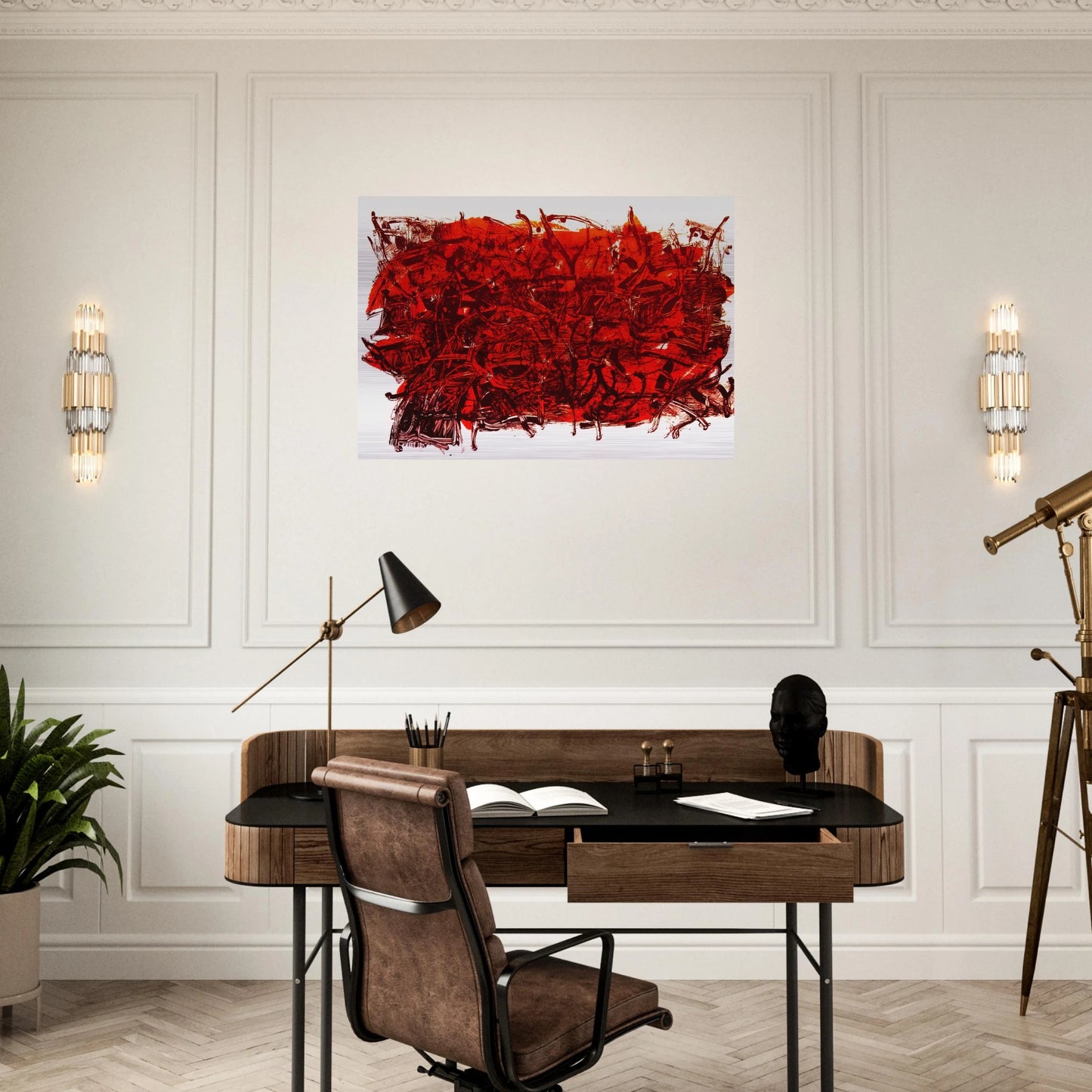 Leaves III - Jean-Paul Riopelle Brushed Aluminum Print - 70x100 cm / 28x40 inches | Jean-Paul Riopelle Aluminum Print | Jean-Paul Riopelle Prints