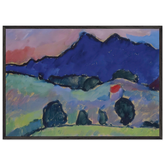 BLAUER BERG 1910 - Alexej von Jawlensky 70x100 cm / 28x40 inches Framed Art Print – Black Wooden Frame