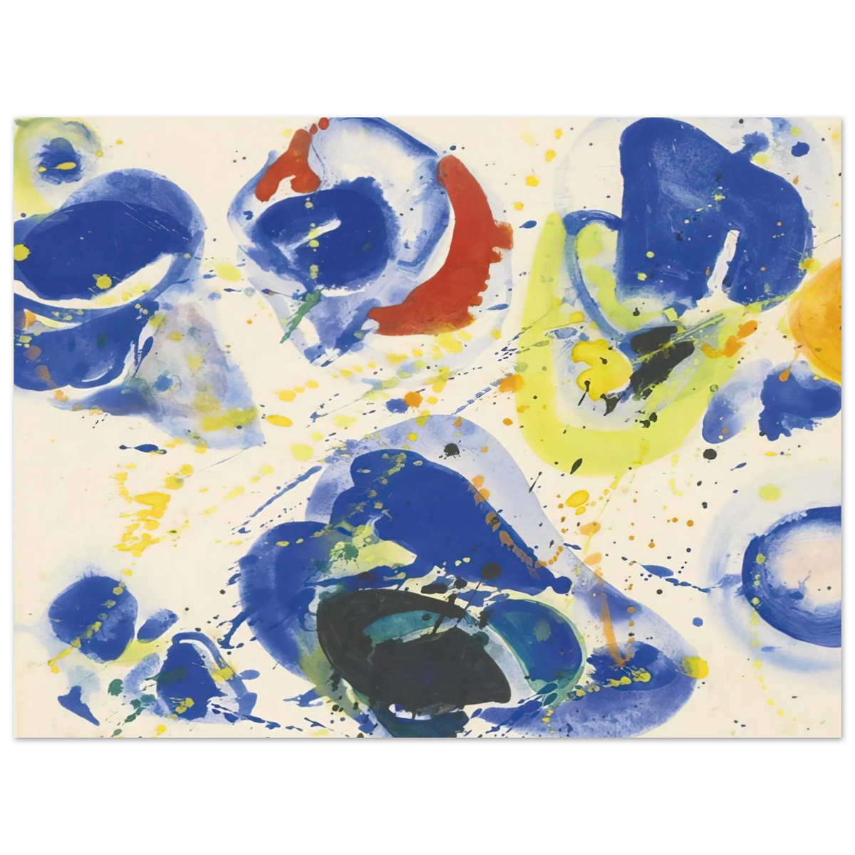 Sam Francis - Blue With Red, Yellow and Orange  75x100 cm / 30x40inches Fine Art Poster