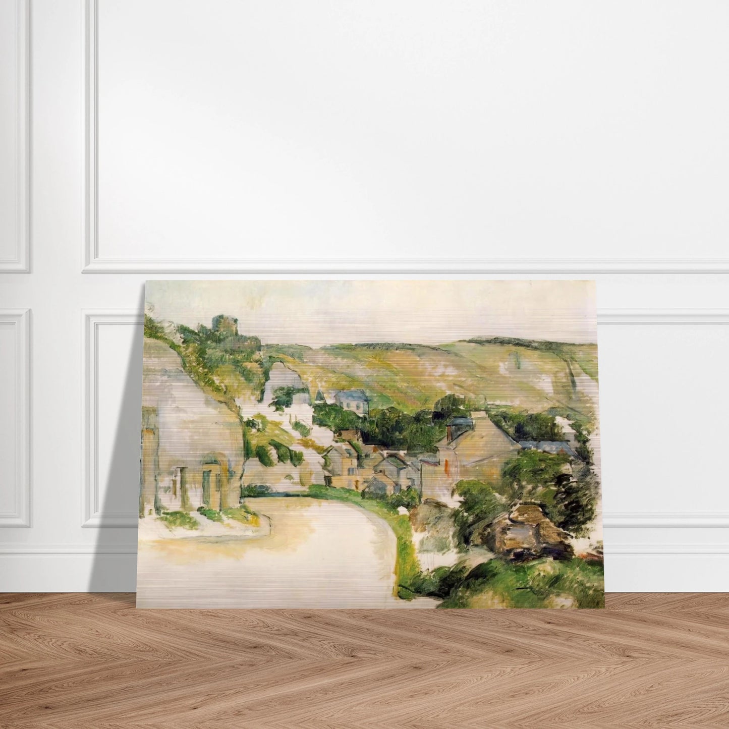 A Turn in the Road at La Roche-Guyon - Paul Cézanne Brushed Aluminum Print - 70x100 cm / 28x40 inches | Paul Cézanne Aluminum Print | Paul Cézanne Prints
