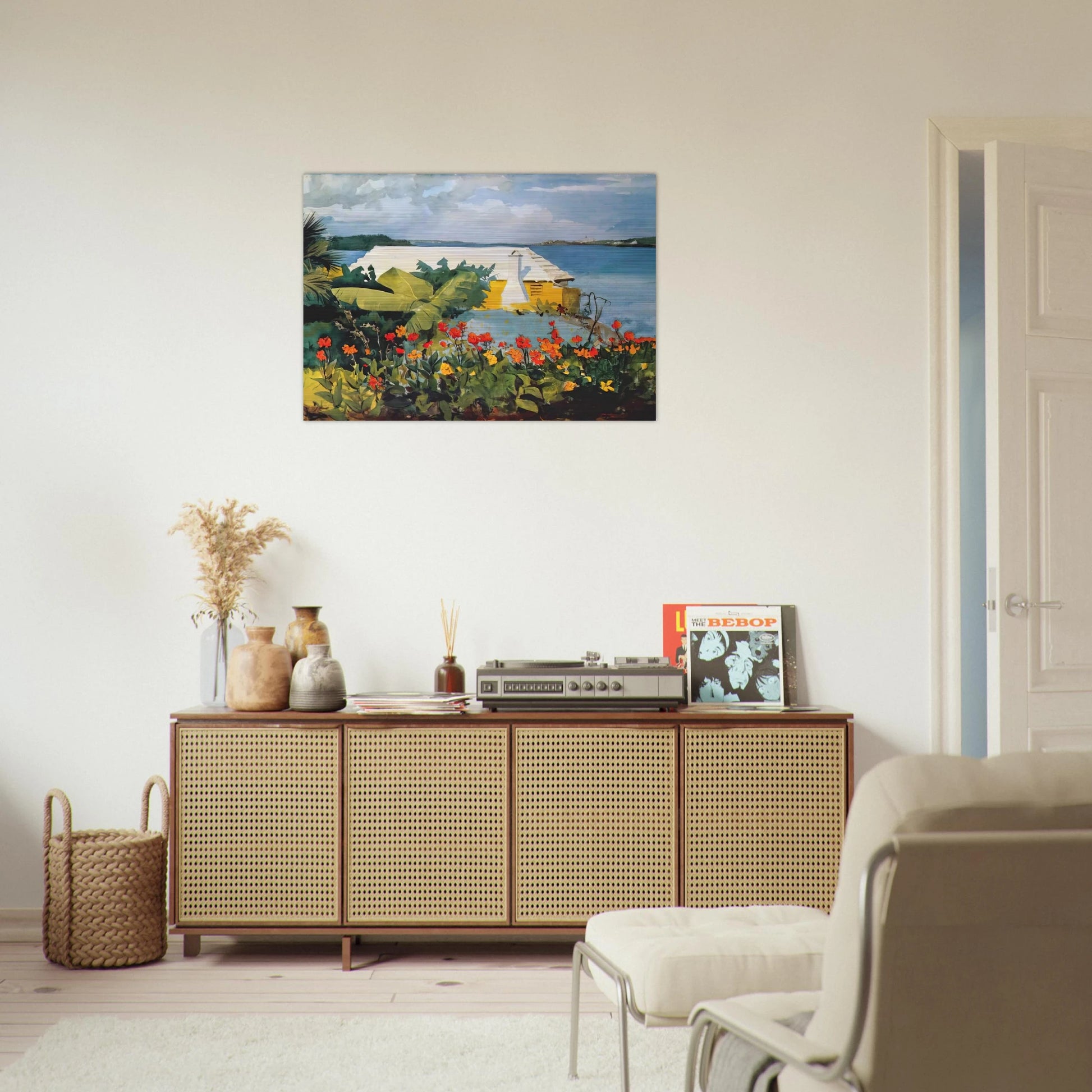 FLOWER GARDEN AND BUNGALOW BERMUDA - Winslow Homer Brushed Aluminum Print - 70x100 cm / 28x40 inches | Winslow Homer Aluminum Print | Winslow Homer Prints