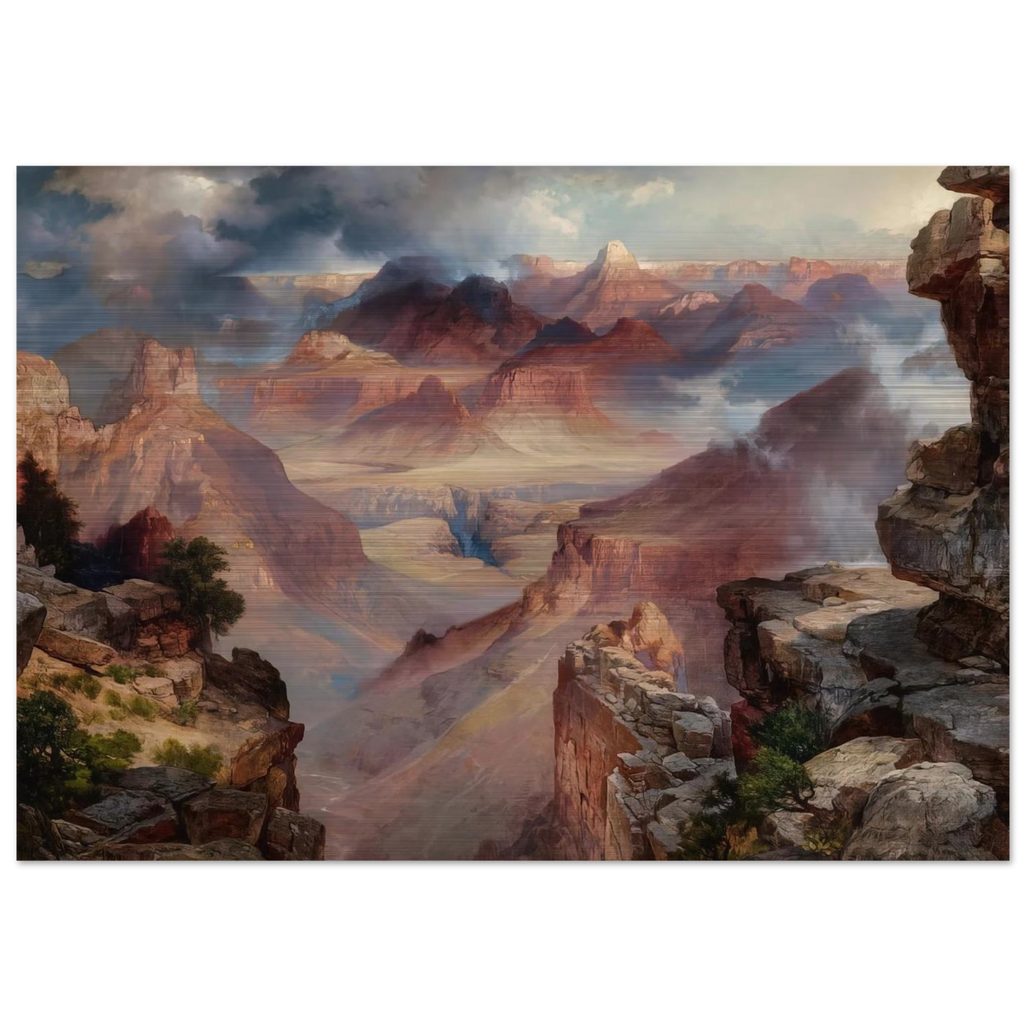 Grand Canyon of Arizona at Sunset - Thomas Moran Brushed Aluminum Print - 70x100 cm / 28x40 inches | Thomas Moran Aluminum Print | Thomas Moran Prints