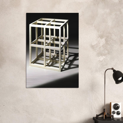 8 Part Cube - Sol LeWitt Brushed Aluminum Print - 70x100 cm / 28x40 inches | Sol LeWitt Aluminum Print | Sol LeWitt Prints
