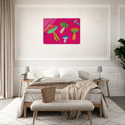 MUSHROOMS 1995 - Yayoi Kusama Acrylic Print - 70x100 cm / 28x40″ inches