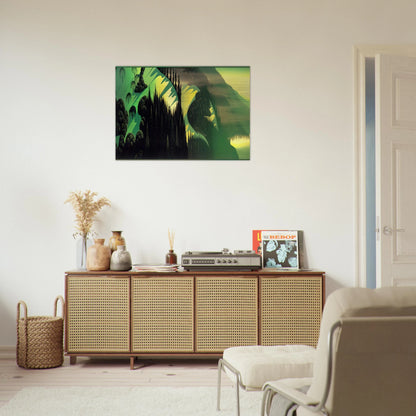 Three Pastures by the Sea - Eyvind Earle Brushed Aluminum Print - 70x100 cm / 28x40 inches | Eyvind Earle Aluminum Print | Eyvind Earle Prints