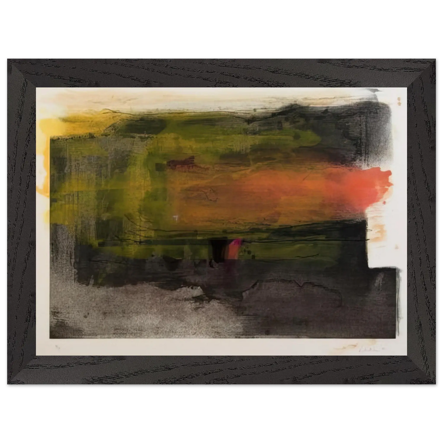 Helen Frankenthaler - Deep Sun - 1983 Wall art - 20x25 cm / 8x10 Inches - Premium Wooden Framed Poster With Fine Art Paper - Wood frame