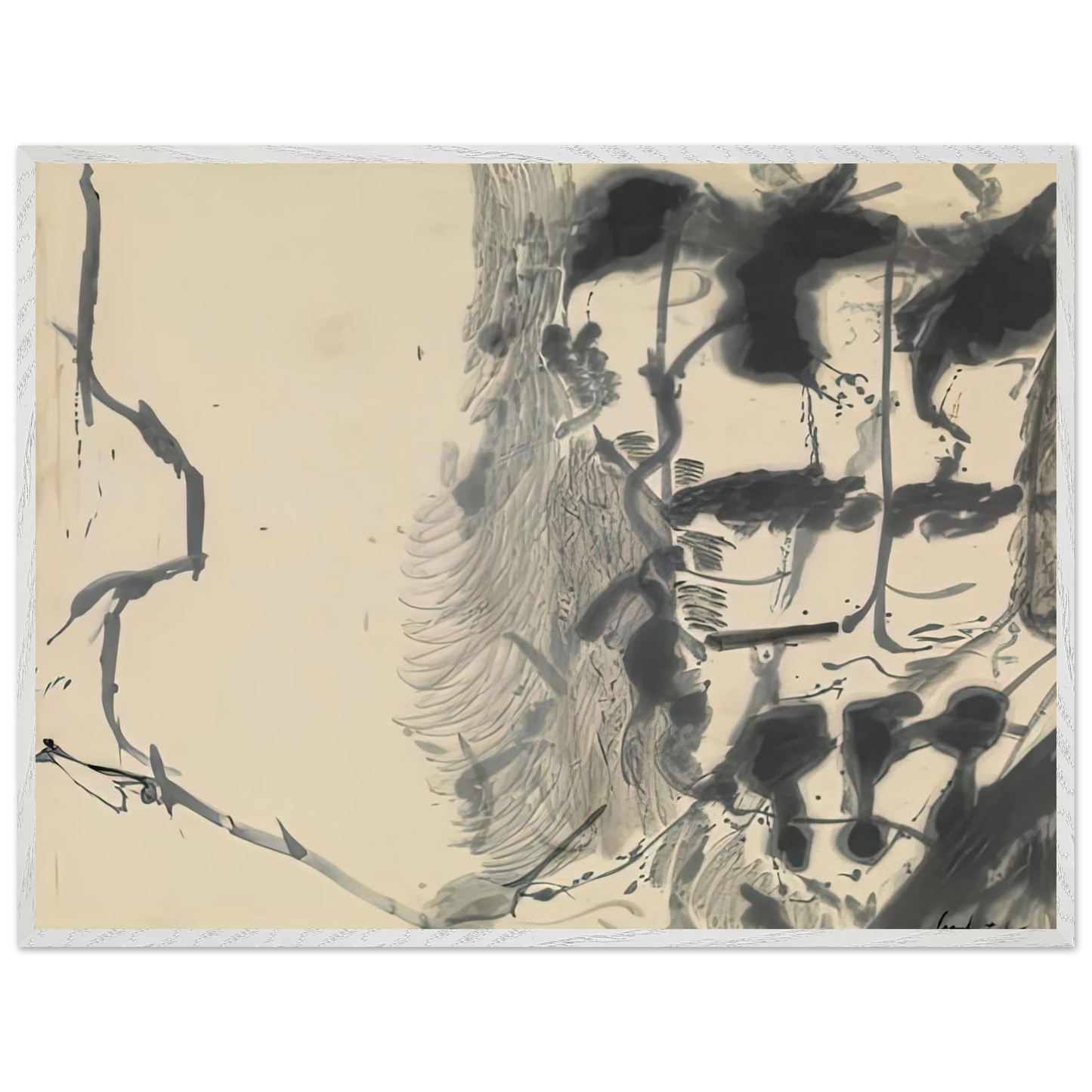 Helen Frankenthaler - New York Bamboo, 1957- Wall Art - 21x29.7 cm / 8x12" - Premium Wooden Framed Poster With Fine Art Paper-canvas - Black frame