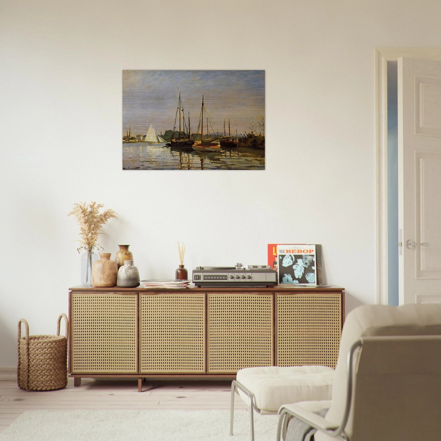 Pleasure Boats, Argenteuil, c.1872-3 oil on canvas - claude monet Brushed Aluminum Print - 70x100 cm / 28x40 inches | claude monet Aluminum Print | claude monet Prints