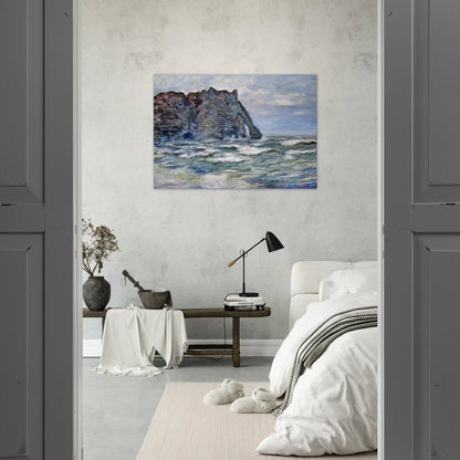 Port d`Aval, Rough Sea - claude monet Brushed Aluminum Print - 70x100 cm / 28x40 inches | claude monet Aluminum Print | claude monet Prints