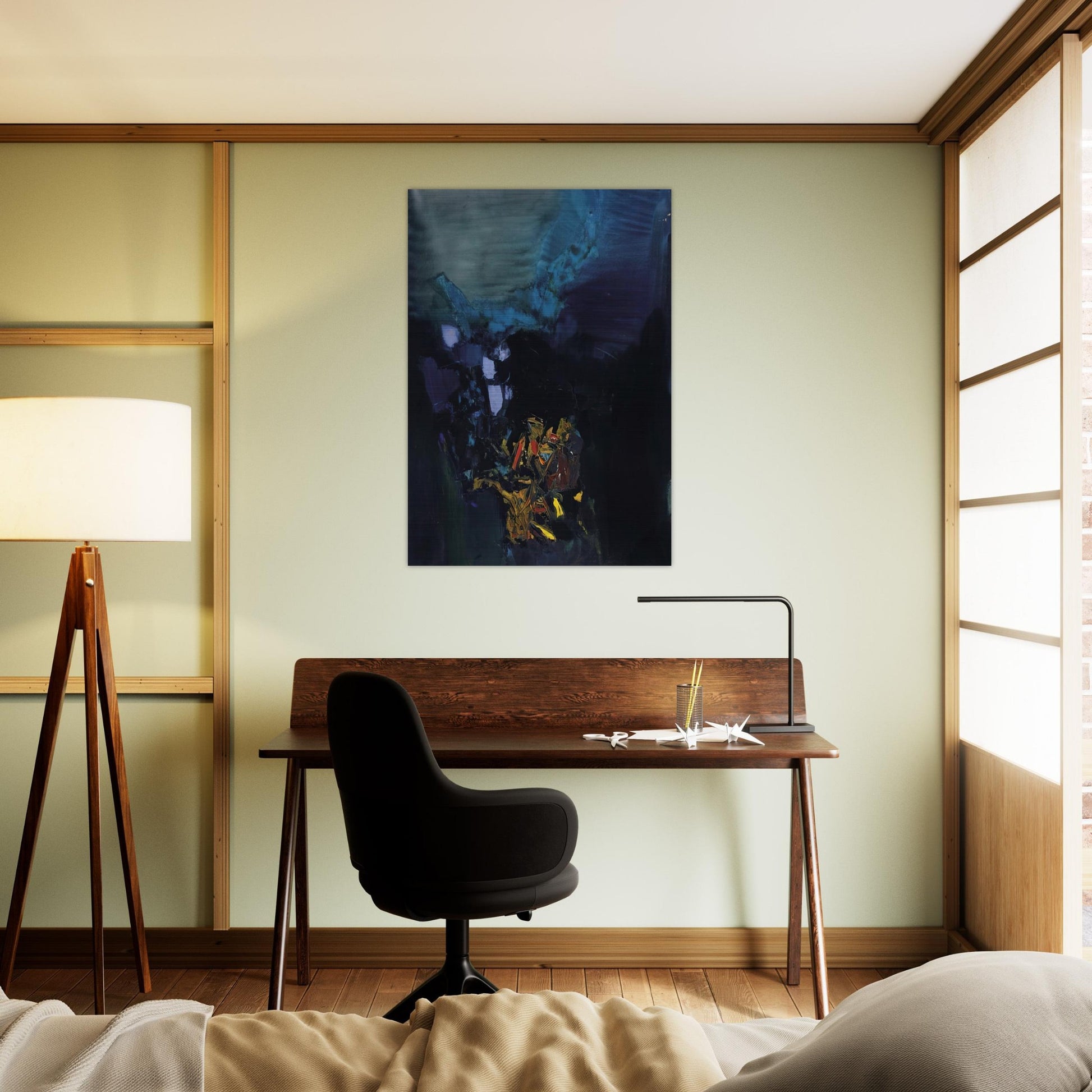 Vallée de Gorbio - Abstract Art - S. H. Raza Brushed Aluminum Print - 70x100 cm / 28x40 inches | S. H. Raza Aluminum Print | S. H. Raza Prints