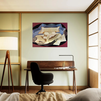 THE BLUE CLOTH 1925 - Juan Gris Brushed Aluminum Print - 70x100 cm / 28x40 inches | Juan Gris Aluminum Print | Juan Gris Prints