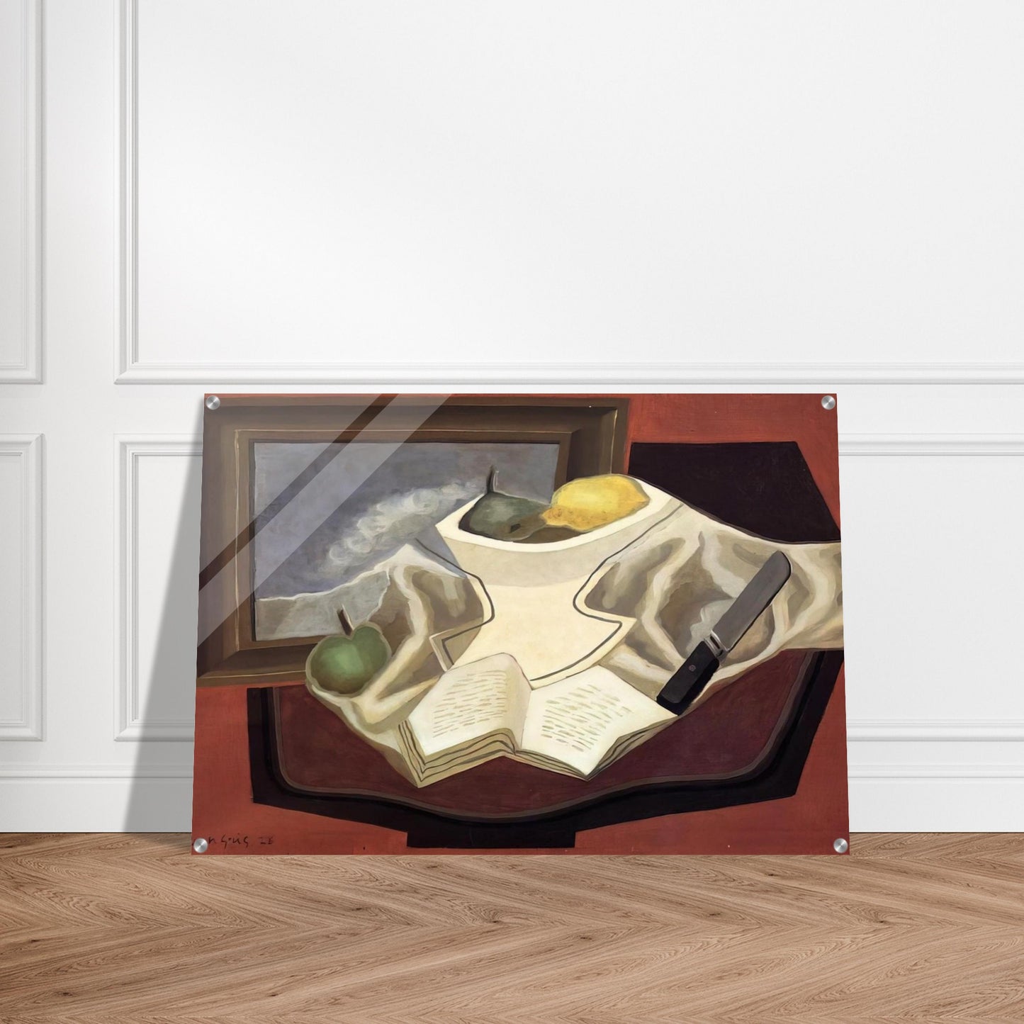 THE TABLE IN FRONT OF THE PICTURE 1926 - Juan Gris Acrylic Print - 70x100 cm / 28x40″ inches | Juan Gris Wall Art | Juan Gris Prints