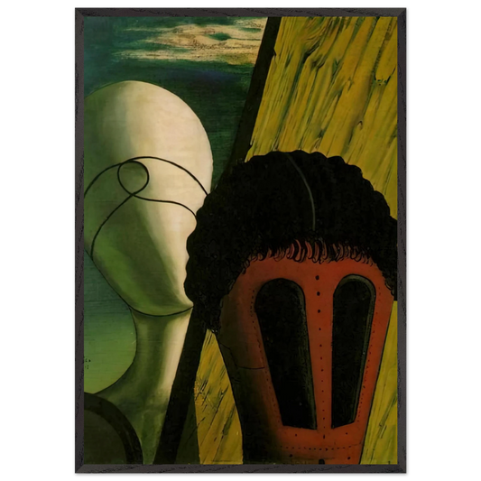 TWO HEADS 1918 - Giorgio de Chirico 70x100 cm / 28x40 inches Framed Art Print – Black Wooden Frame