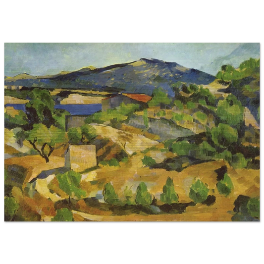 Mountains in Provence. L'Estaque - Paul Cézanne Brushed Aluminum Print - 70x100 cm / 28x40 inches | Paul Cézanne Aluminum Print | Paul Cézanne Prints