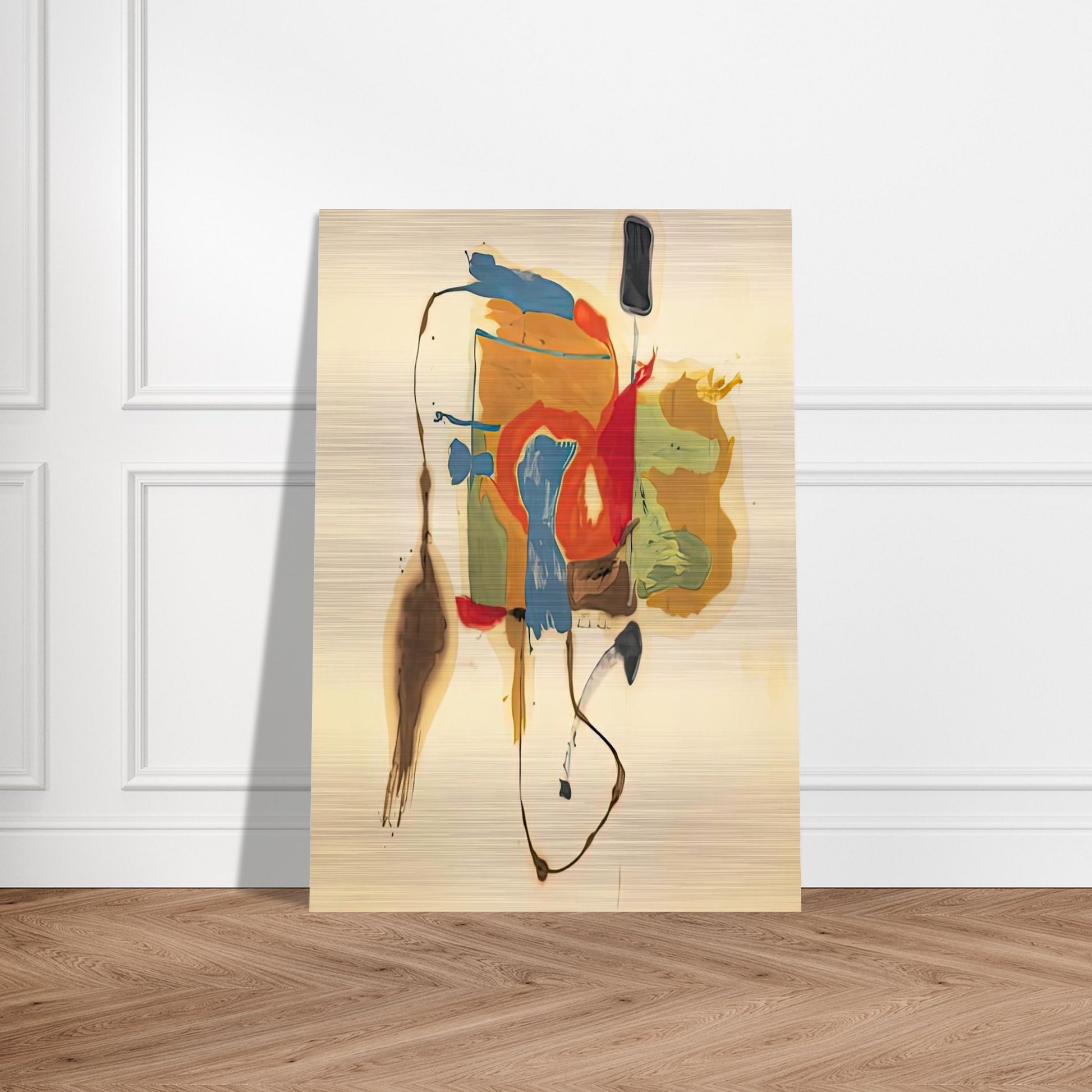 Blue Form in a Scene, 1961- - Helen Frankenthaler Brushed Aluminum Print - 70x100 cm / 28x40 inches | Helen Frankenthaler Aluminum Print | Helen Frankenthaler Prints