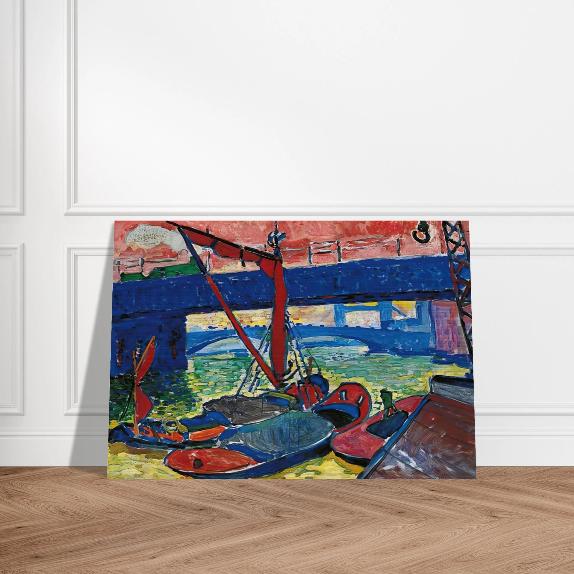 BARGES ON THE THAMES 1906 - Andre Derain Brushed Aluminum Print - 70x100 cm / 28x40 inches | Andre Derain Aluminum Print | Andre Derain Prints