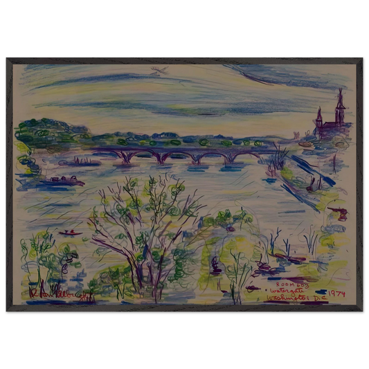 VIEW FROM ROOM 603 WATERGATE WASHINGTON D C 1974 - Ivan Albright 70x100 cm / 28x40 inches Framed Art Print – Black Wooden Frame