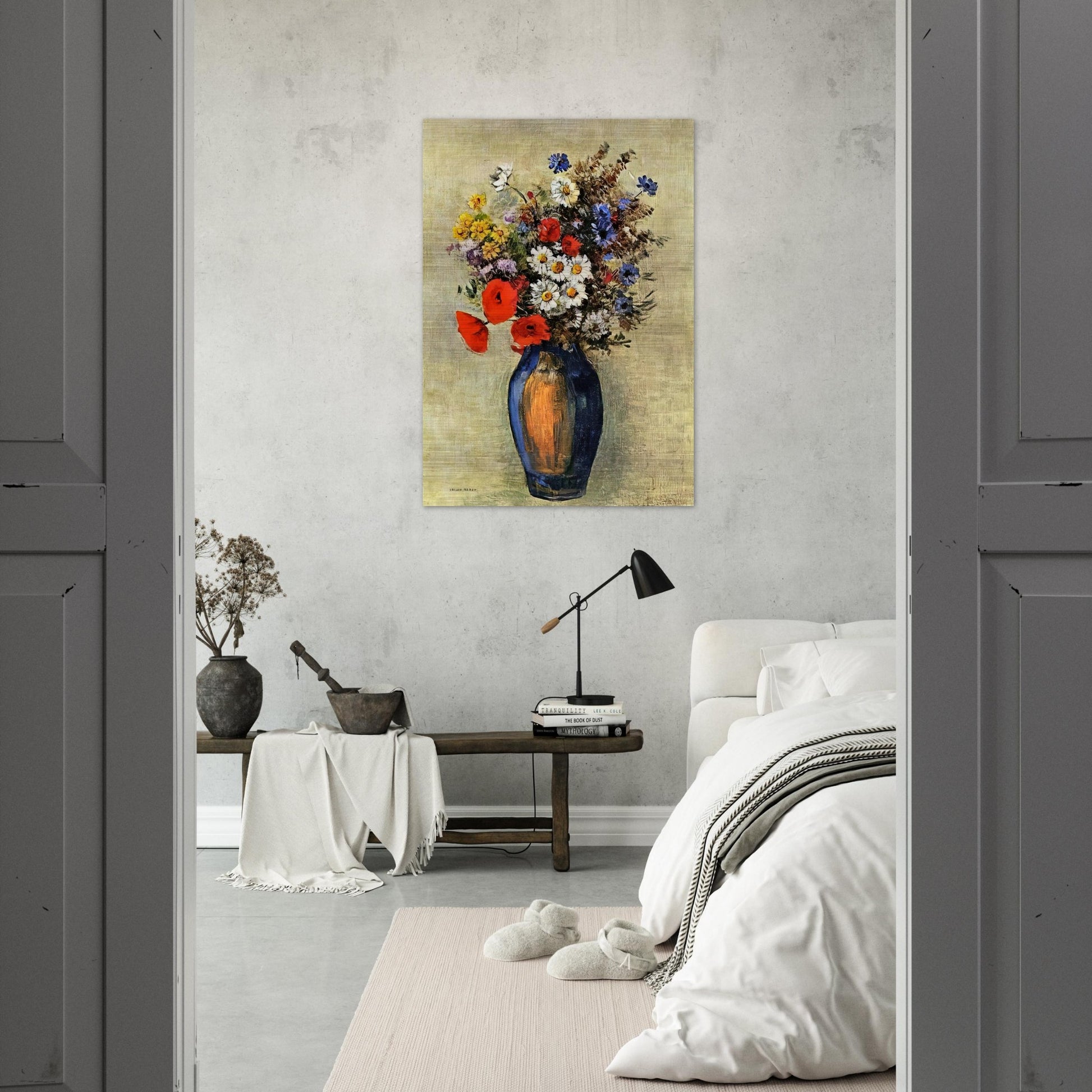 VASE OF FLOWERS 2 - Odilon Redon Brushed Aluminum Print - 70x100 cm / 28x40 inches | Odilon Redon Aluminum Print | Odilon Redon Prints