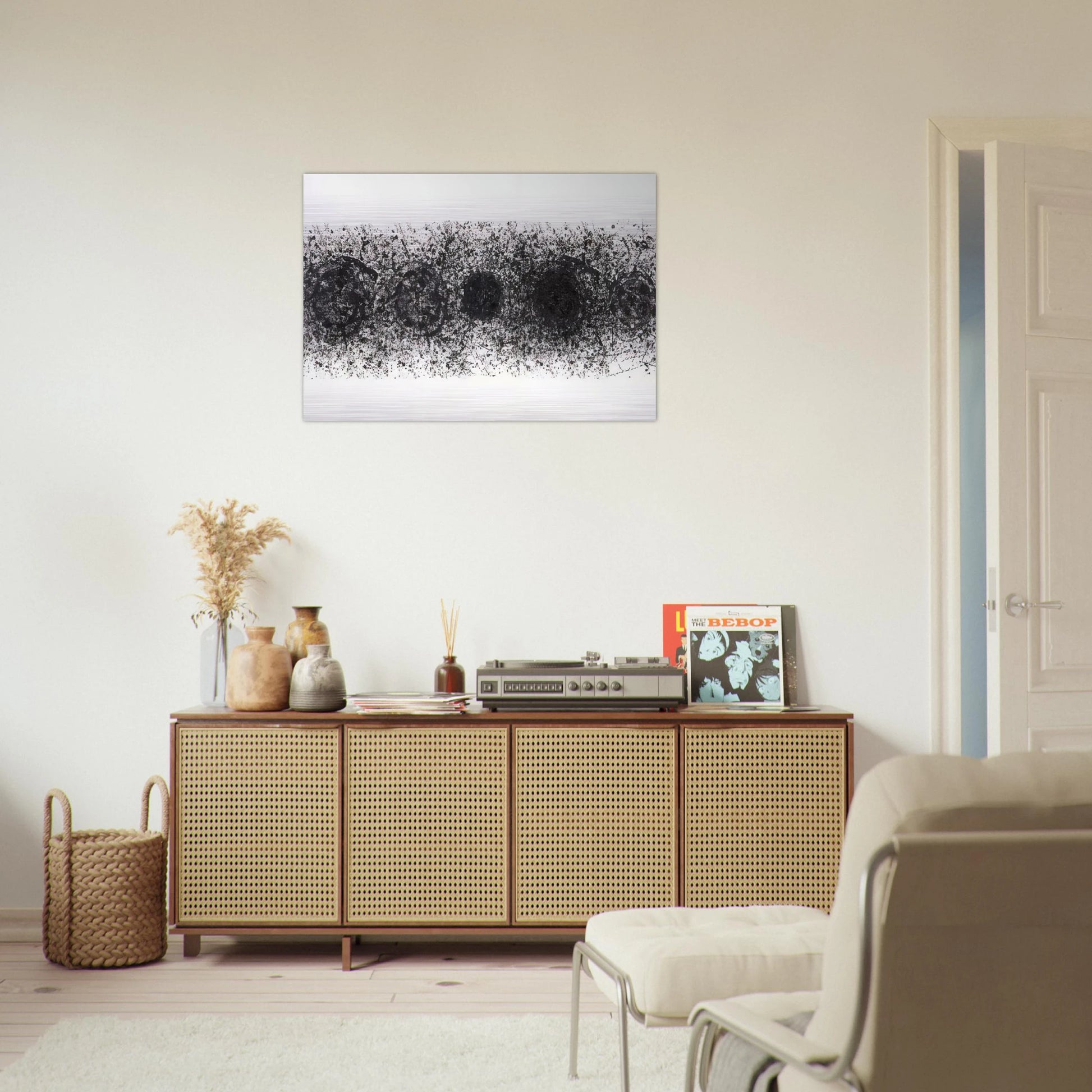Straight Line of the Sun  L. L187  - Sam Francis Brushed Aluminum Print - 70x100 cm / 28x40 inches | Sam Francis Aluminum Print | Sam Francis Prints