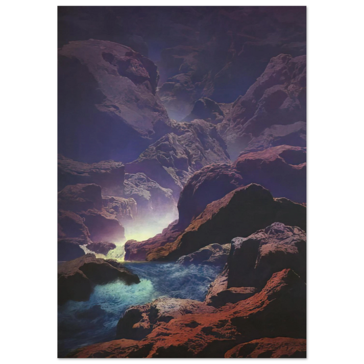 Maxfield Parrish - Moonlight Wall Art - 21x29.7 cm / 8x12" - Premium Wooden Framed Poster With Fine Art Paper-canvas - Wood frame