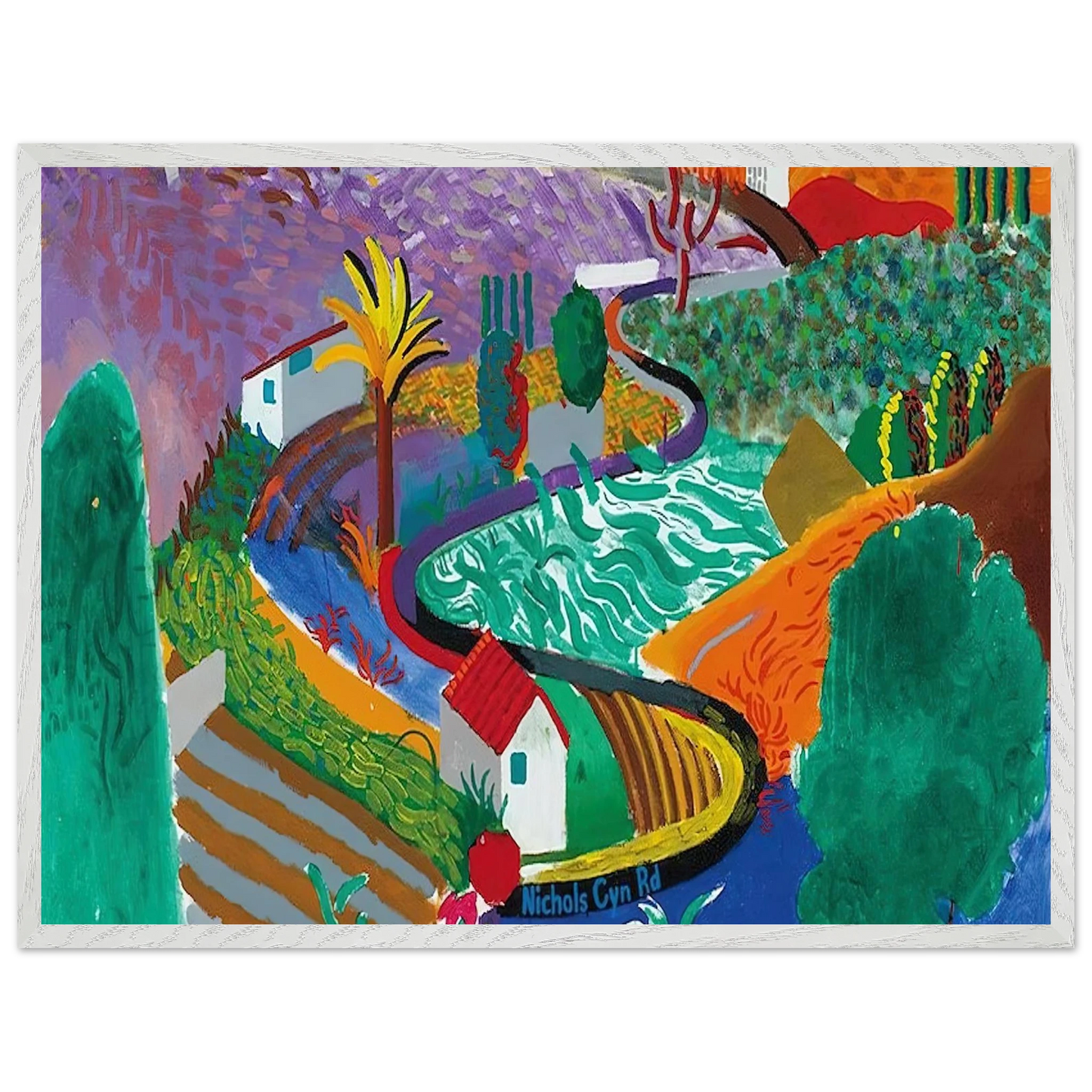 David Hockney - David Hockney Wall art - 45x60 cm / 18x24 inches - Premium Wooden Framed Poster With Fine Art Paper-canvas - White frame