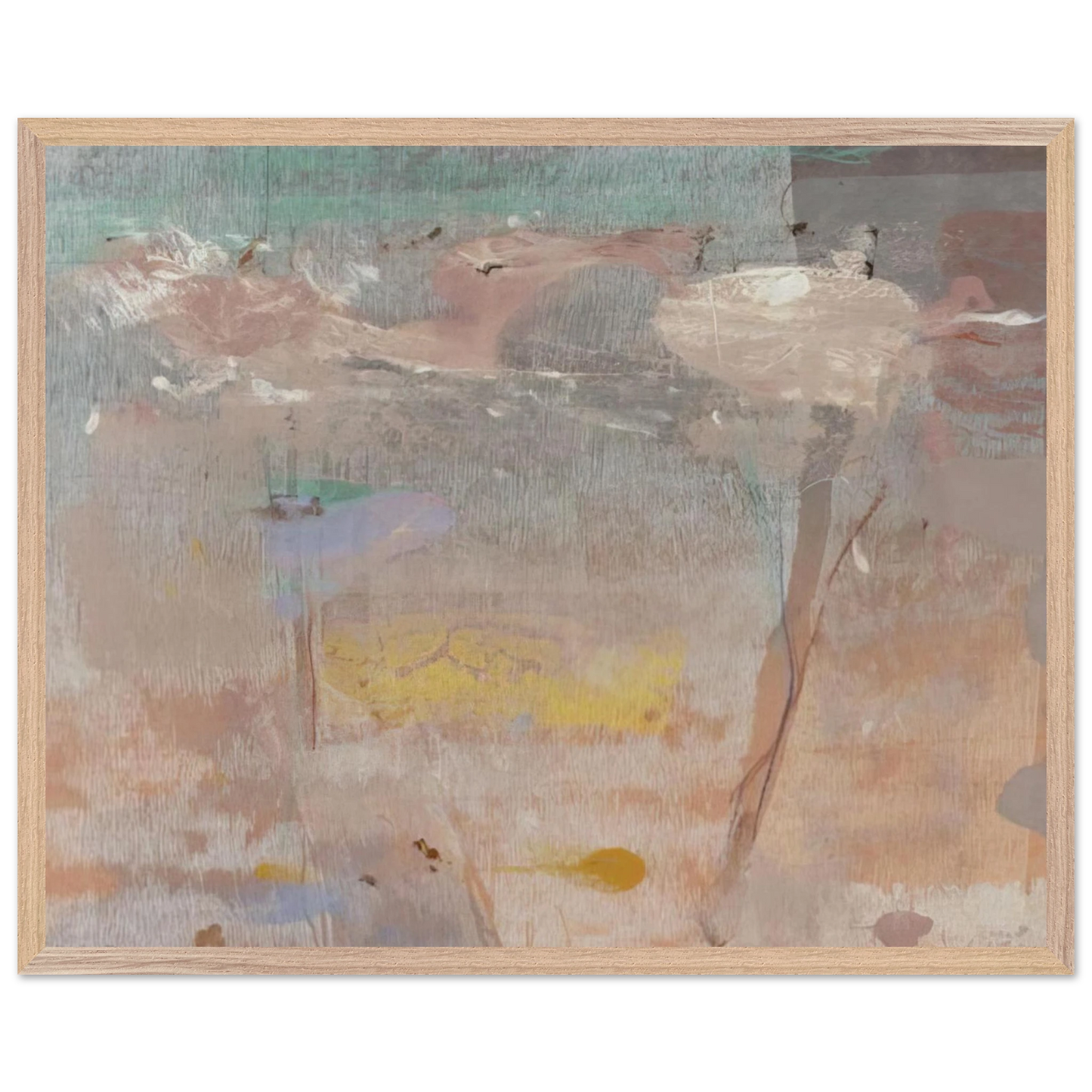 Helen Frankenthaler - Monotype I - 1981 Wall art - 27x35 cm / 11x14 inches - Premium Wooden Framed Poster With Fine Art Paper-canvas - Black frame