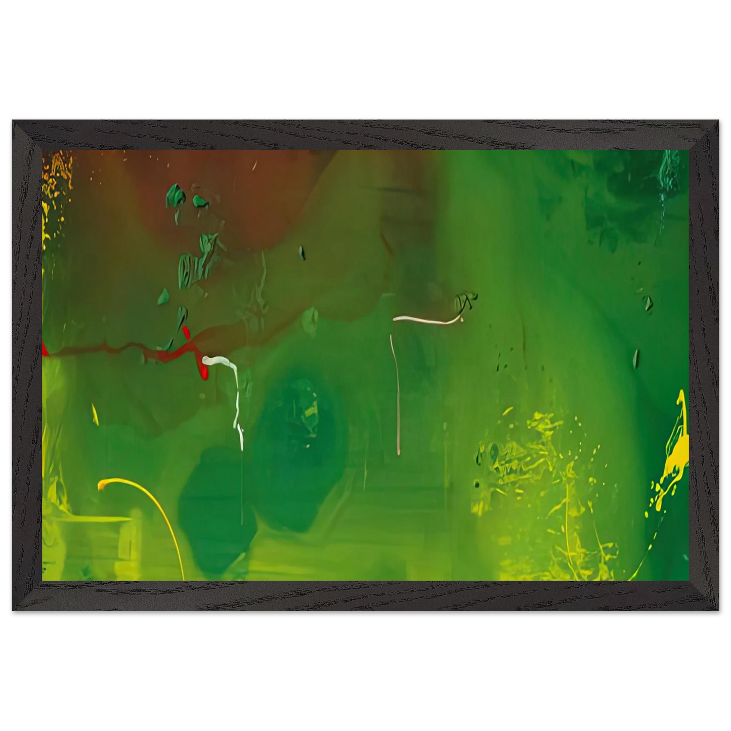 Helen Frankenthaler - Petroglyphs, 1990- Wall Art - 60x80 cm / 24x32 inches - Premium Wooden Framed Poster With Fine Art Paper-canvas - Black frame