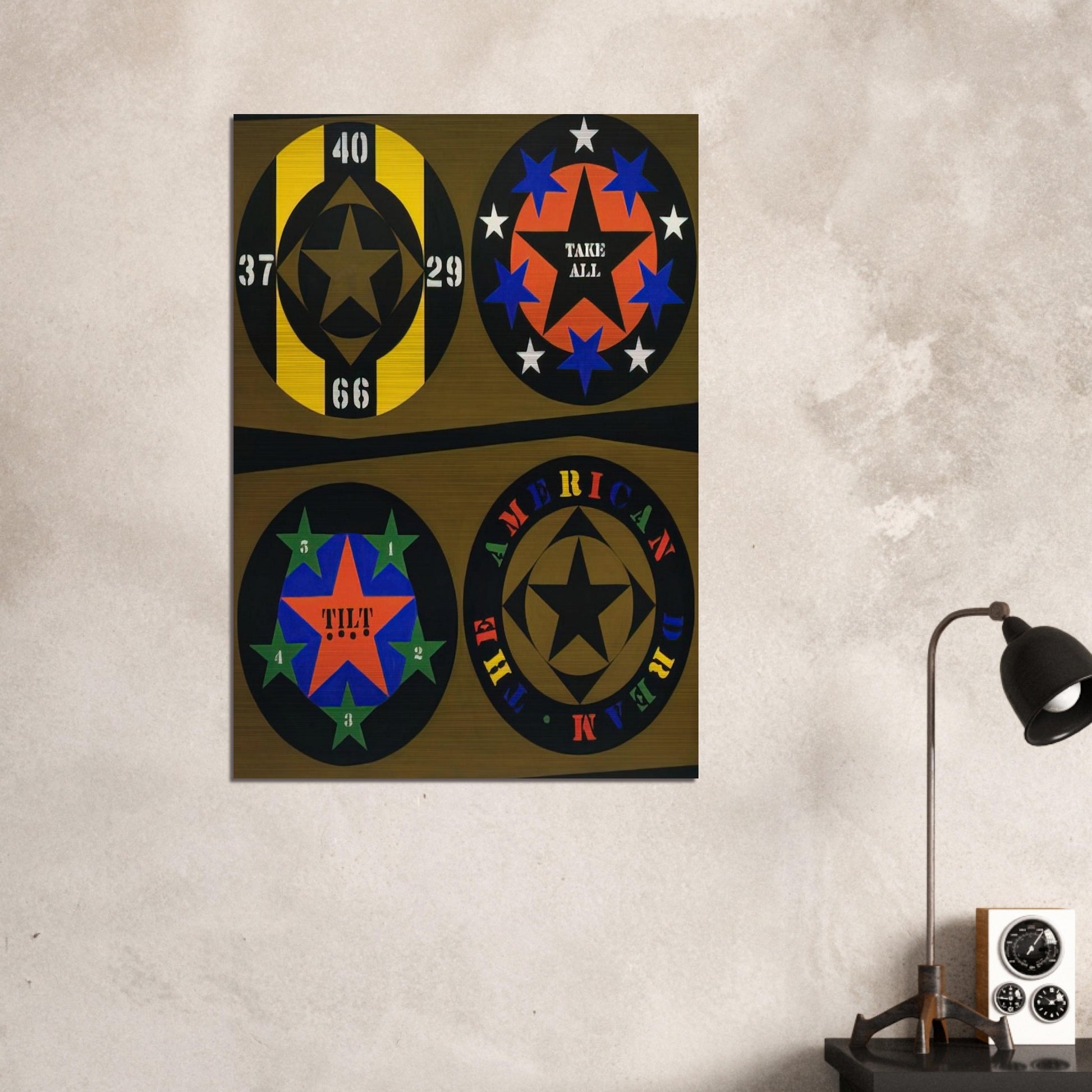 The American Dream, I - Robert Indiana Brushed Aluminum Print - 70x100 cm / 28x40 inches | Robert Indiana Aluminum Print | Robert Indiana Prints