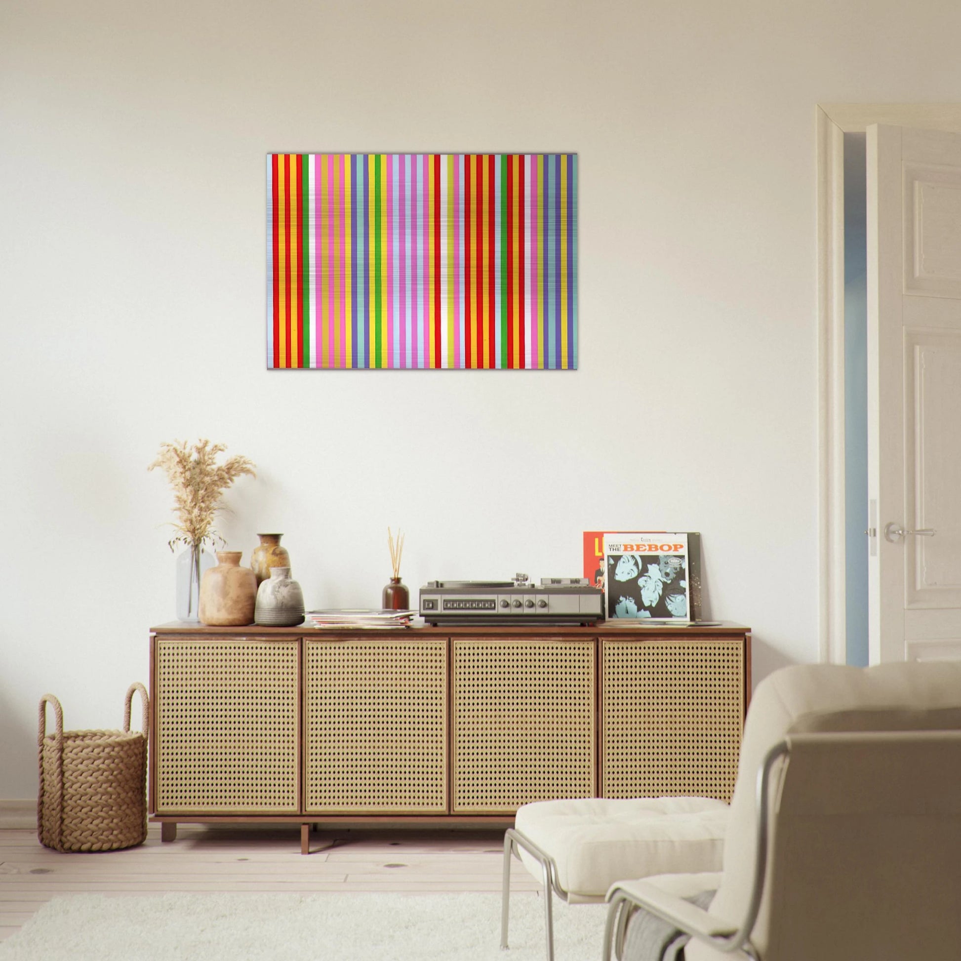 Powwow - 1969 - Gene Davis Brushed Aluminum Print - 70x100 cm / 28x40 inches | Gene Davis Aluminum Print | Gene Davis Prints