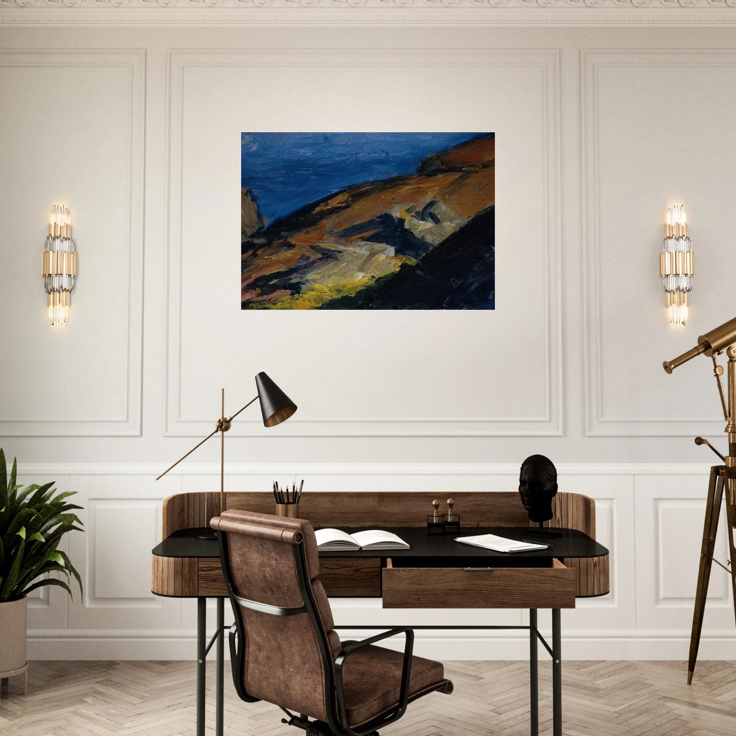 Rocks and Shore - Edward Hopper Brushed Aluminum Print - 70x100 cm / 28x40 inches | Edward Hopper Aluminum Print | Edward Hopper Prints