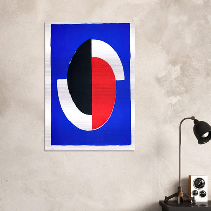 COMPOSITION RED BLUE BLACK WHITE - Sonia Delaunay Brushed Aluminum Print - 70x100 cm / 28x40 inches | Sonia Delaunay Aluminum Print | Sonia Delaunay Prints