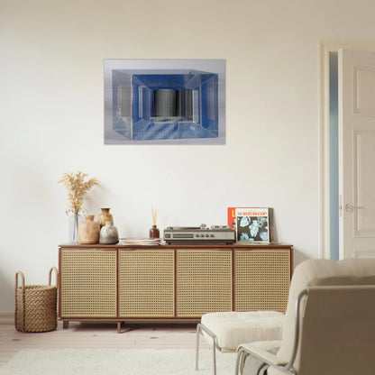 CUBE WITH AMBIGOUS SPACE 1981 - Jesus Rafael Soto Brushed Aluminum Print - 70x100 cm / 28x40 inches | Jesus Rafael Soto Aluminum Print | Jesus Rafael Soto Prints